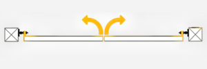Gate mounted to INNER face (Reduce width by 150mm)